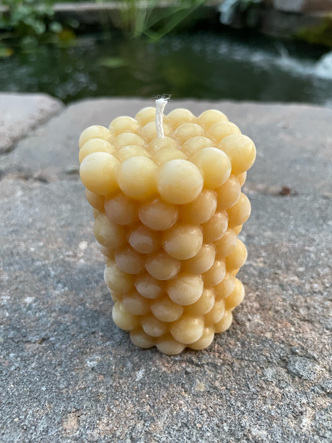 Candle: Bubble Dots Hex Pillar -Med