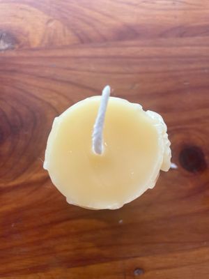 Candle: Pillar Med Hex Emboss With A bee 3.25"h x 1.5"Diam