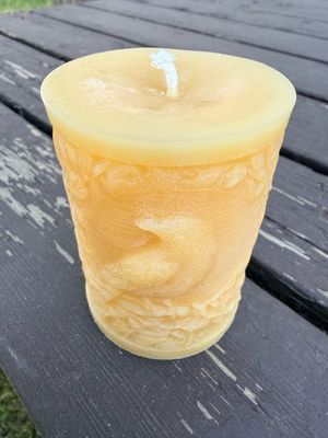Candle: Bird In Circle, Pillar Med