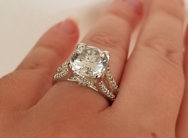 New 5ct Certified Moissanite Engagement Ring, size 7