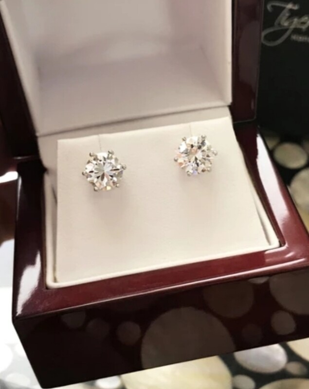 4ct beautiful moissanite diamonds stud earrings