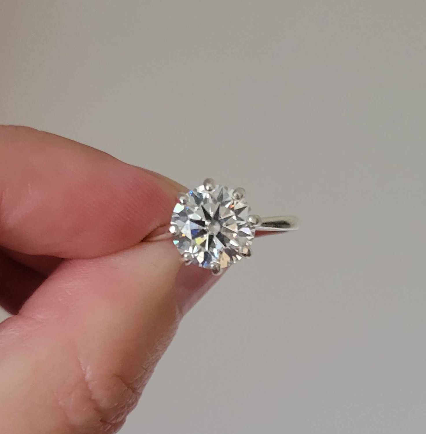New 3ct Certified Moissanite Engagement Ring, size 8