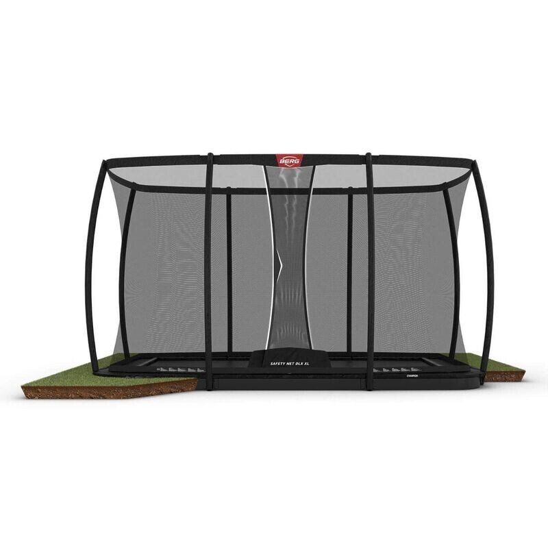 BERG Ultim Champion FlatGround 410/13.5ft Grey/Black/Green 500/16.5ft Grey/Black + Safety Net Deluxe XL