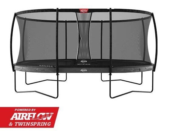 BERG Grand Elite  Regular 520/17ft  + Safety Net Deluxe and Safety Net Deluxe XL, Colour: Grey, Safety Net: Deluxe