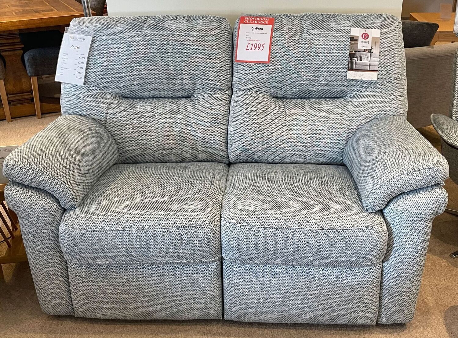 CLEARANCE G.Plan Seattle 2 Str Sofa & Power Reclining Chair RRP £4472