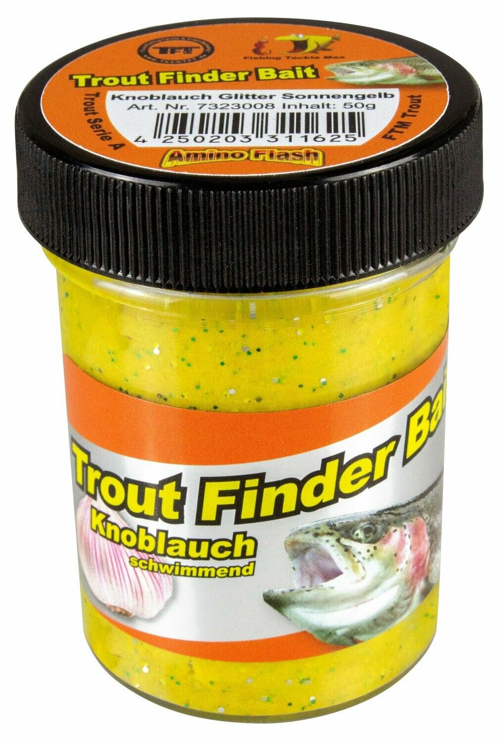 Forellenteig Knoblauch Sonnengelb Glitter