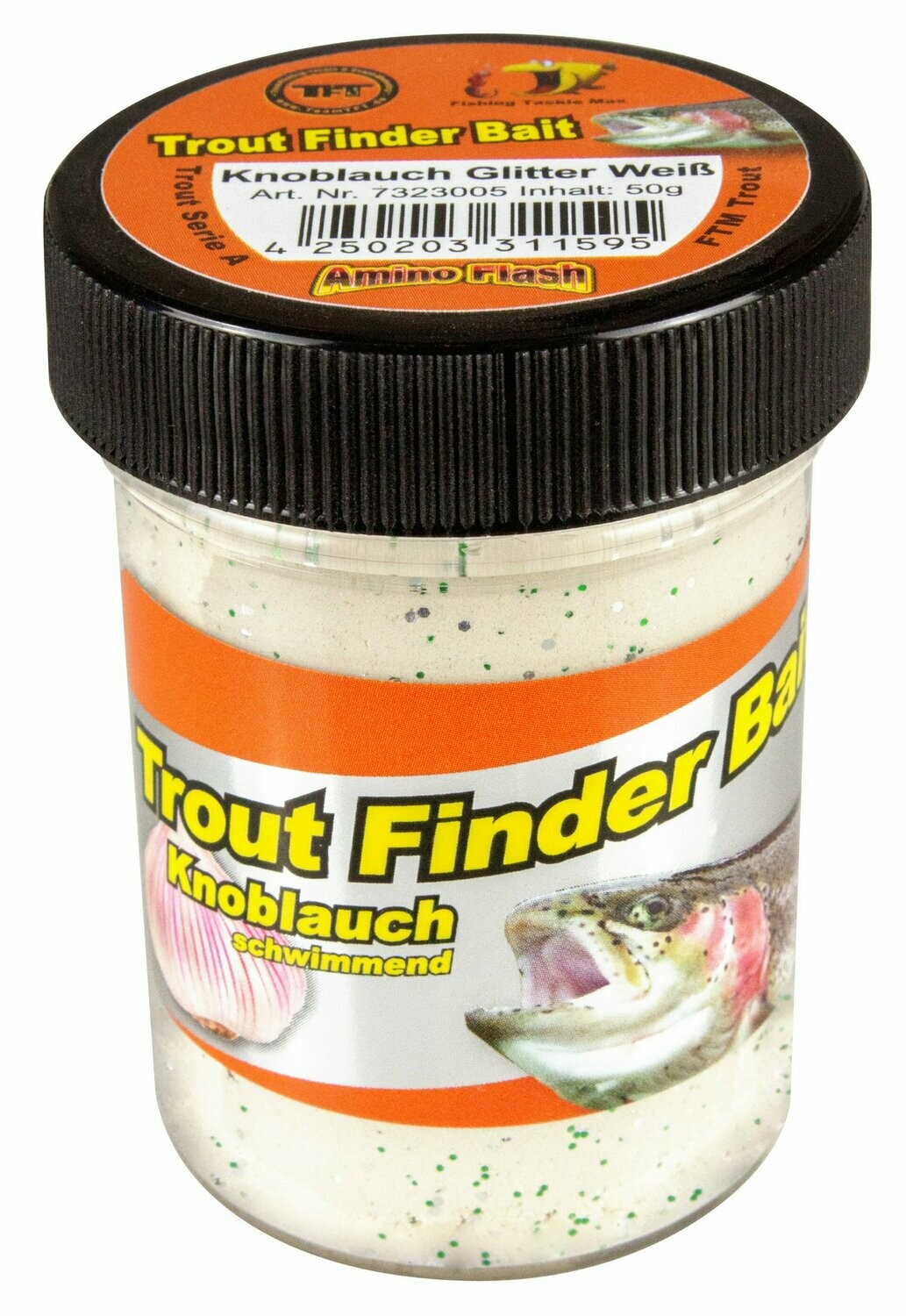 Forellenteig Knoblauch Weiß Glitter