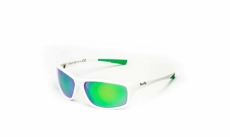 River HD Pol-Brille Lente Specchiata Verde / Bianco