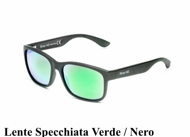 River HD Pol-Brille Lente Specchiata Verde /Nero