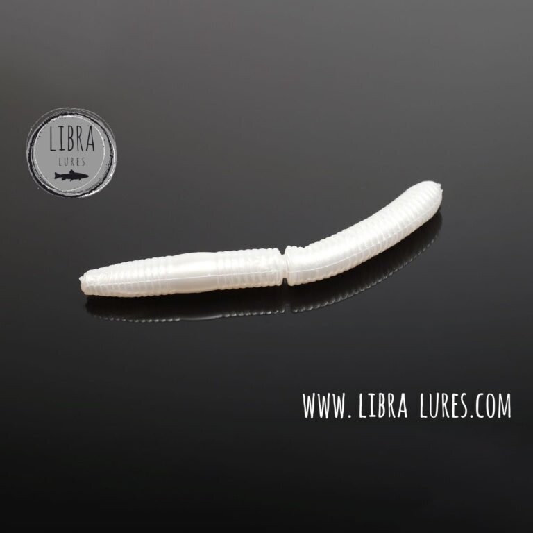 10 Stück Libra Lures Fatty D Worm 004 Silver Pearl in 65mm (Cheese)