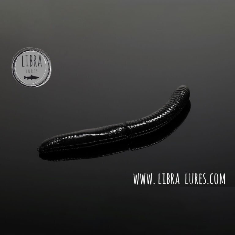 10 Stück Libra Lures Fatty D Worm 040 Black in 65mm (Knoblauch)