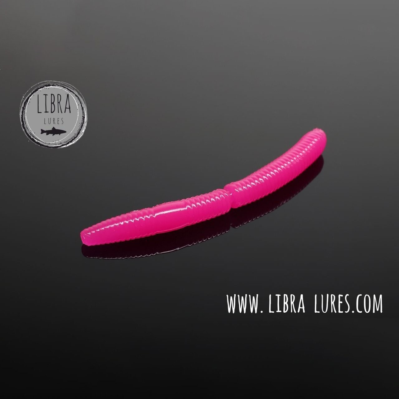 10 Stück Libra Lures Fatty D Worm 019 Hot Pink in 65mm (Cheese)