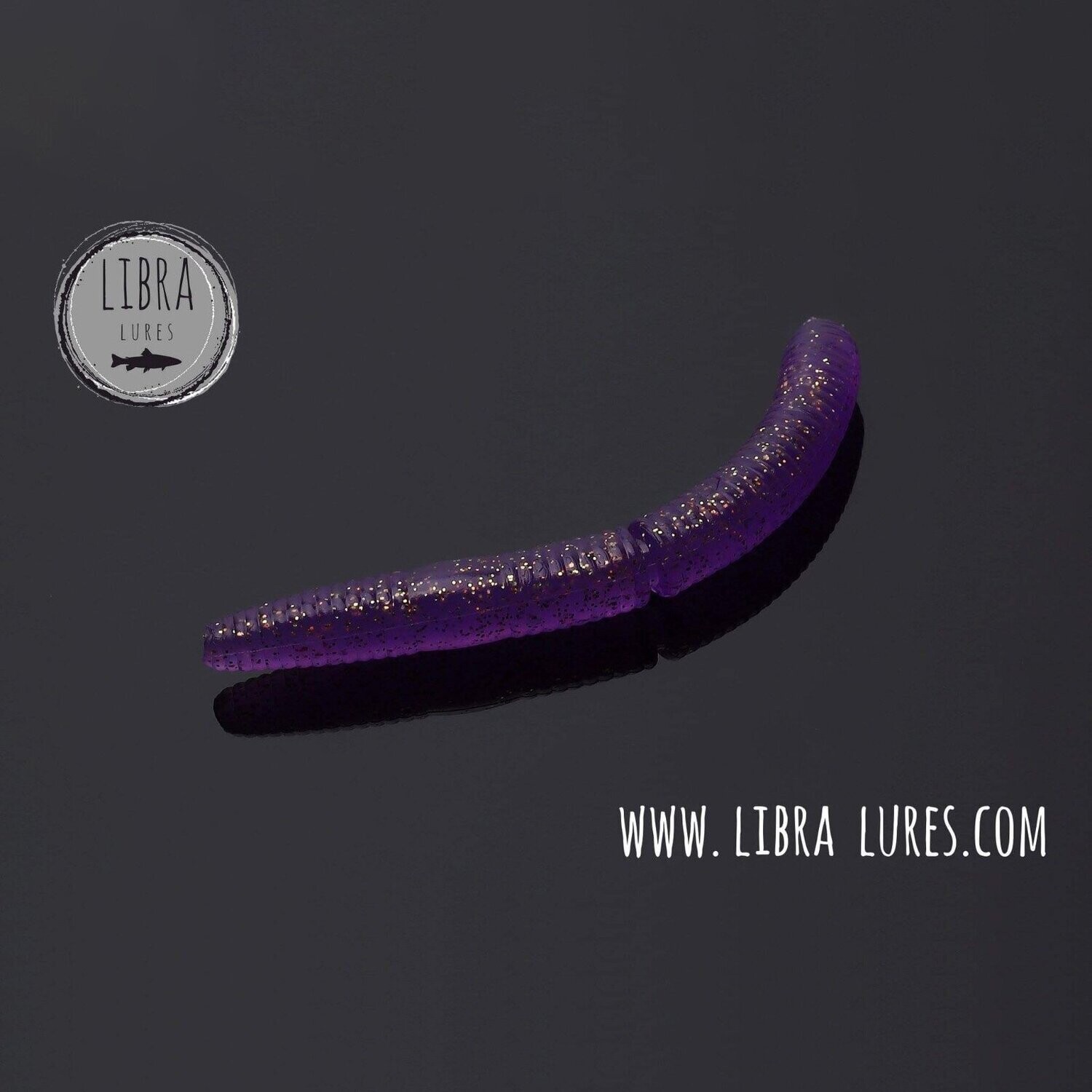 10 Stück Libra Lures Fatty D Worm 020 Hot Purple with Glitter in 65mm (Cheese)