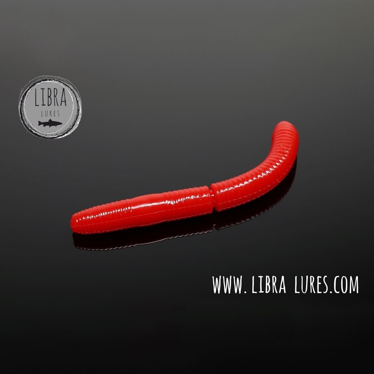 10 Stück Libra Lures Fatty D Worm 021 Red in 65mm (Geschmack KRILL)