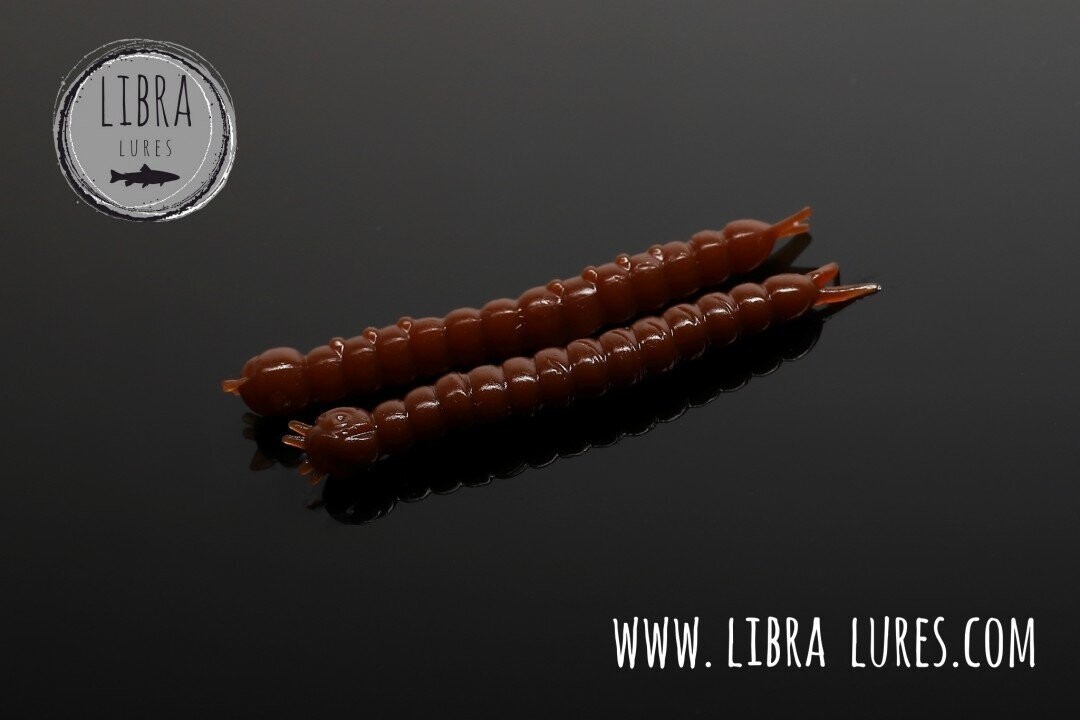 Libra Lures Slight Worm 038 Brown / 38mm / 15 Stück / Geschmack Käse