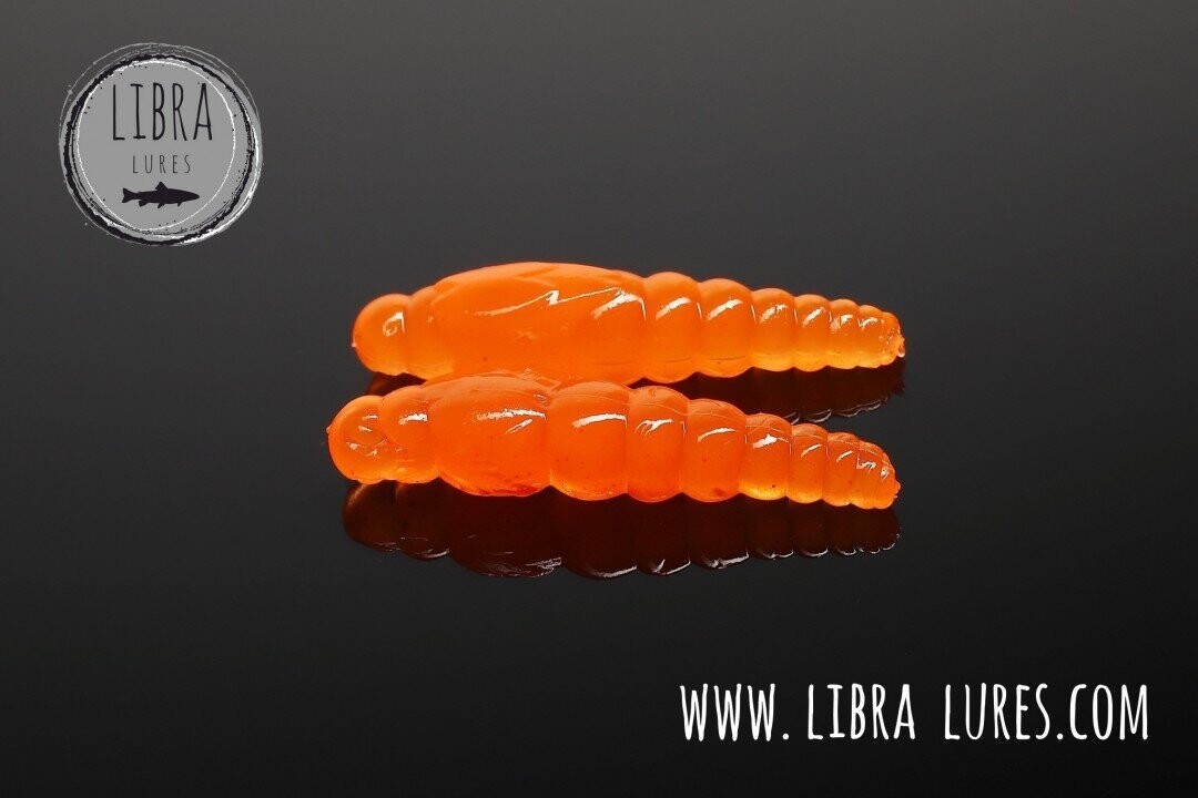 Libra Lures Largo Slim 011 Hot Orange / 34mm / 12 Stück / Geschmack Käse