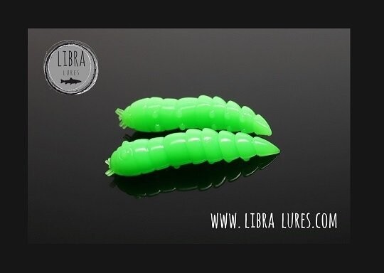 15 Stück Libra Lures Kukolka 026 Hot Apple Green in 27mm (Cheese)