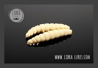 Libra Lures Larva 005 Silver Cheese / 30mm / 15 Stück / Geschmack Knoblauch