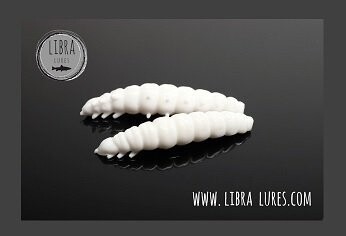 Libra Lures Larva 001 White / 30mm / 15 Stück / Geschmack Käse