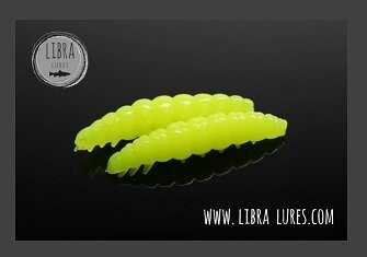 Libra Lures Larva 006 Hot Yellow / 30mm / 15 Stück / Geschmack Exotic Fruits