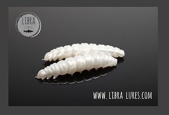 Libra Lures Larva 004 Silver Pearl / 30mm / 15 Stück / Geschmack Knoblauch