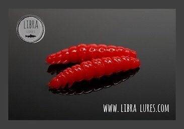 Libra Lures Larva 021 Red / 30mm / 15 Stück / Geschmack Exotic Fruits