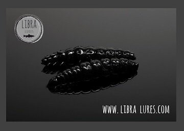 Libra Lures Larva 040 Black  / 30mm / 15 Stück / Geschmack Knoblauch
