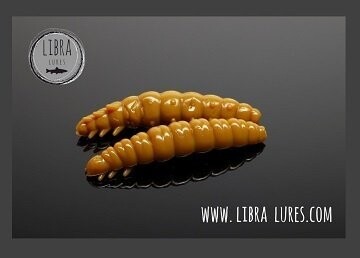 Libra Lures Larva 036 Coffee Milk  / 35mm / 12 Stück / Geschmack Käse