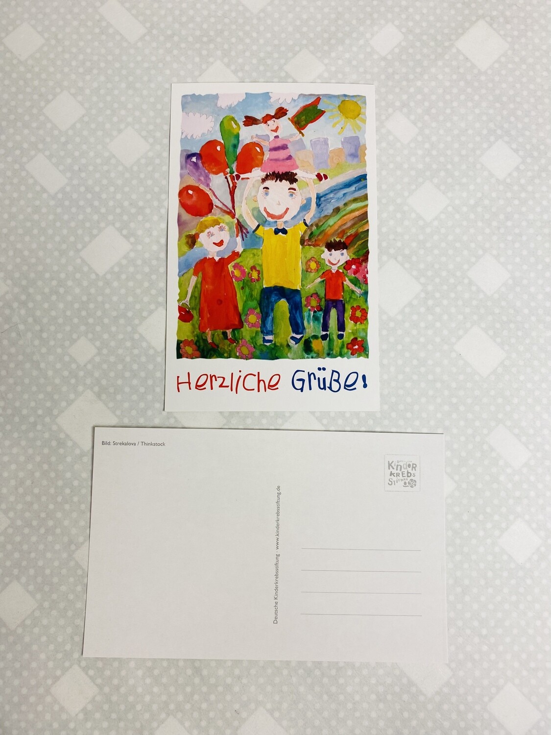 Postkarte "Herzliche Grüße" / Deutsche  Kinderkrebsstiftung
