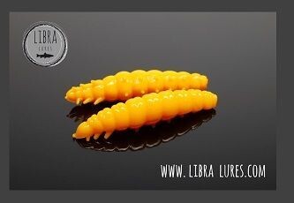 Libra Lures Larva 008 Dark Yellow / 30mm / 15 Stück / Geschmack Käse
