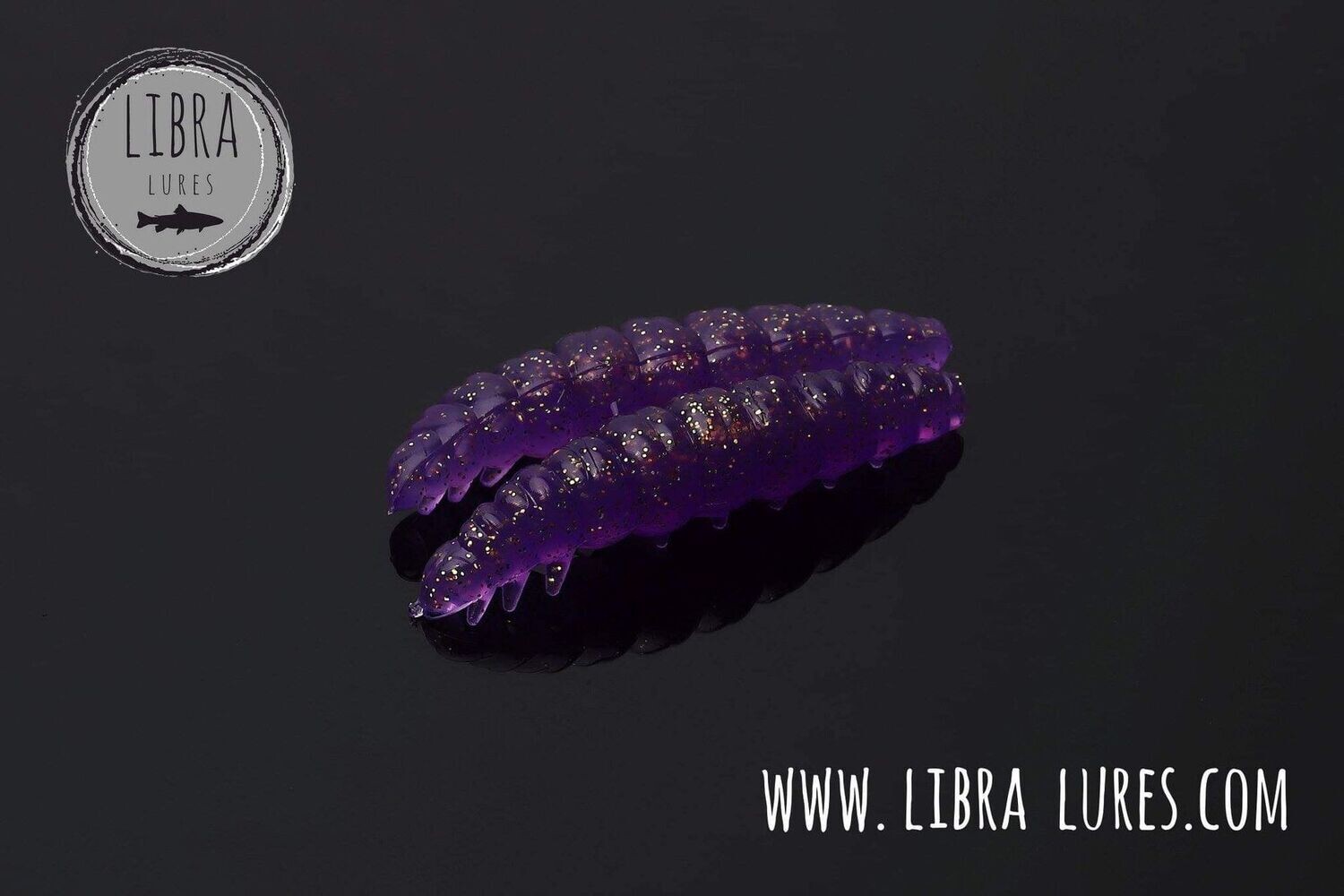 Libra Lures Larva 020 Purple Glitter / 30mm / 15 Stück / Geschmack Käse