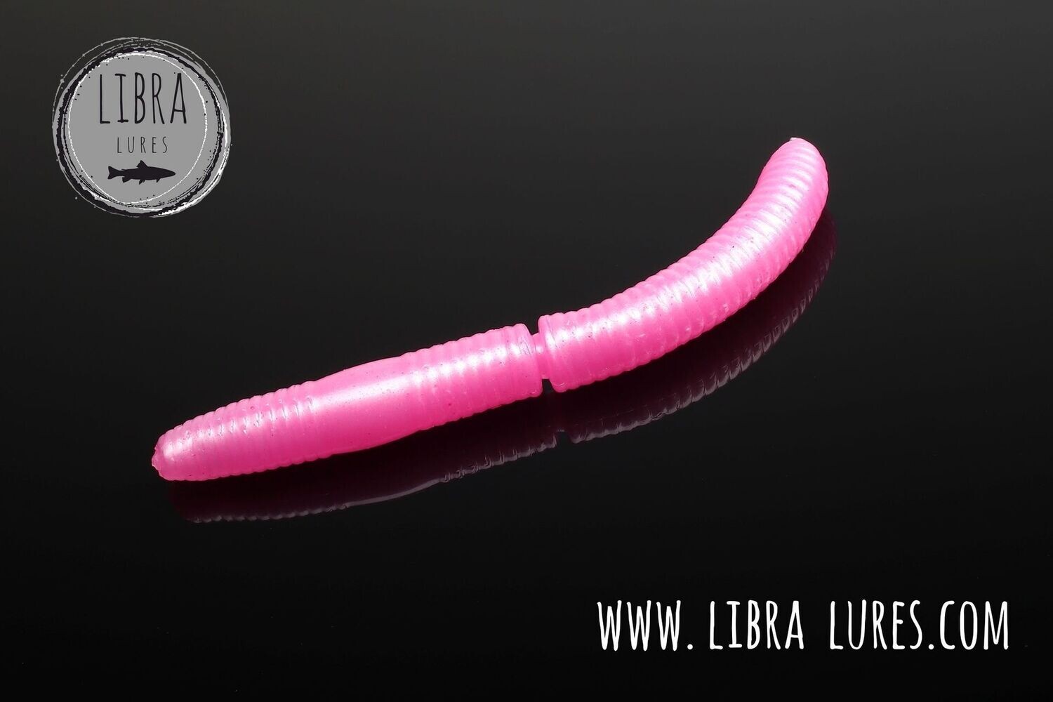 10 Stück Libra Lures Fatty D Worm 018 Pink Pearl in 65mm (Knoblauch)