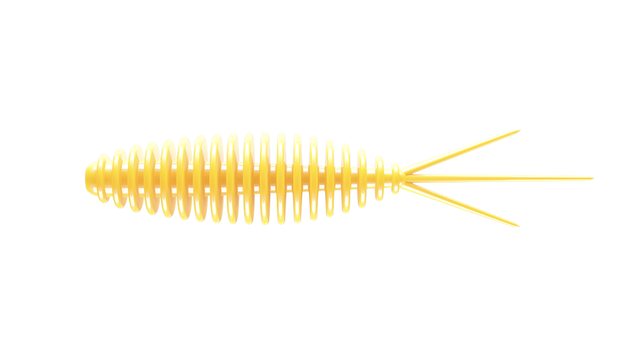 8 Stück Libra Lures Turbo Worm 007 yellow in 56mm (Cheese)