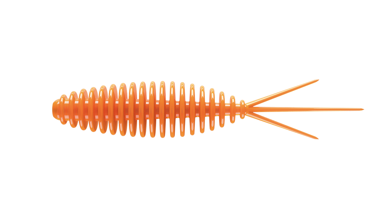 8 Stück Libra Lures Turbo Worm 011 hot orange in 56mm (Cheese)