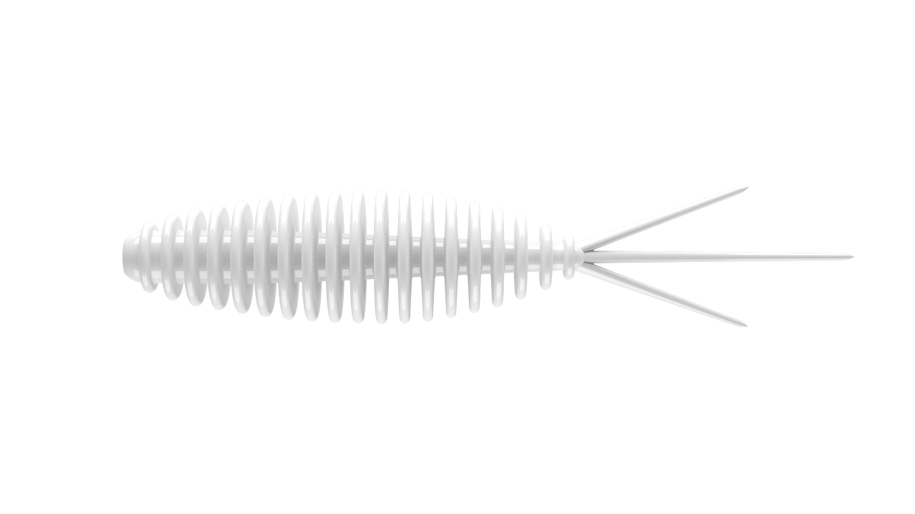 8 Stück Libra Lures Turbo Worm 001 white in 56mm (Cheese)