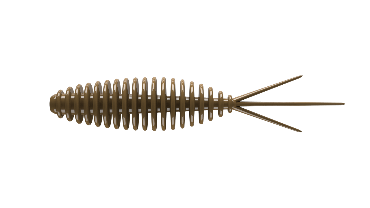 8 Stück Libra Lures Turbo Worm 038 brown in 56mm (Cheese)