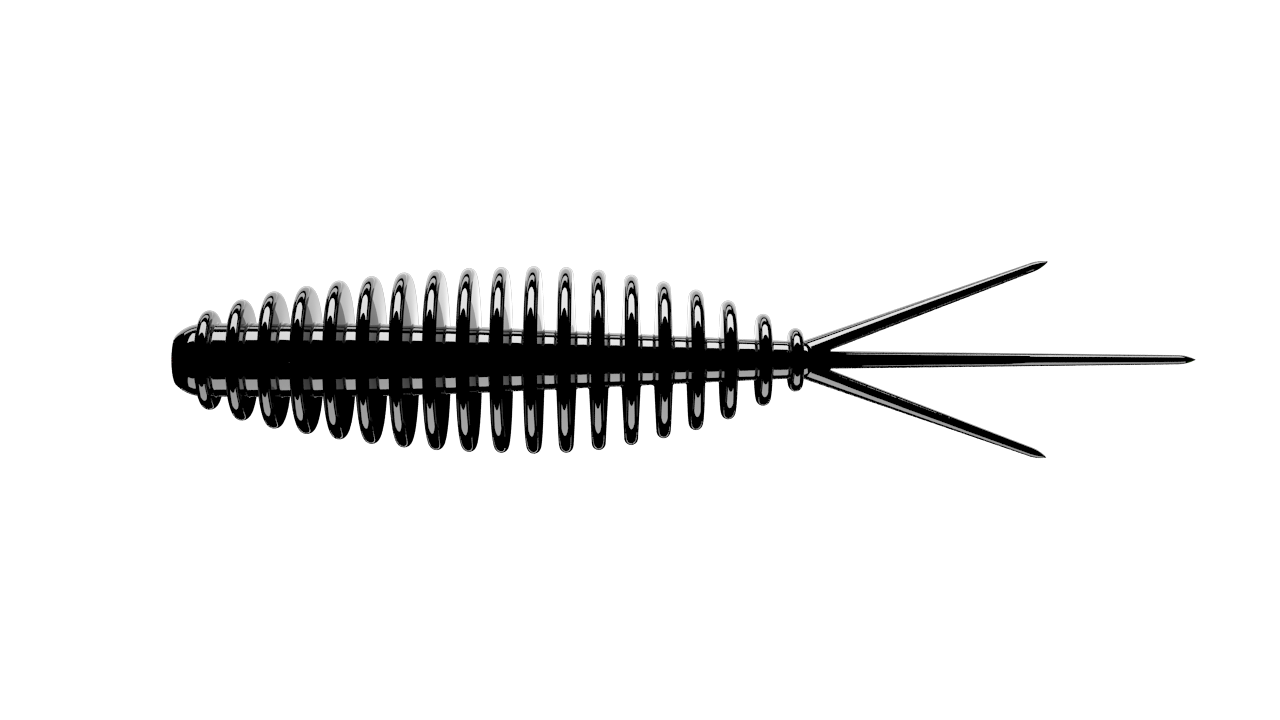 8 Stück Libra Lures Turbo Worm 040 black in 56mm (Cheese)