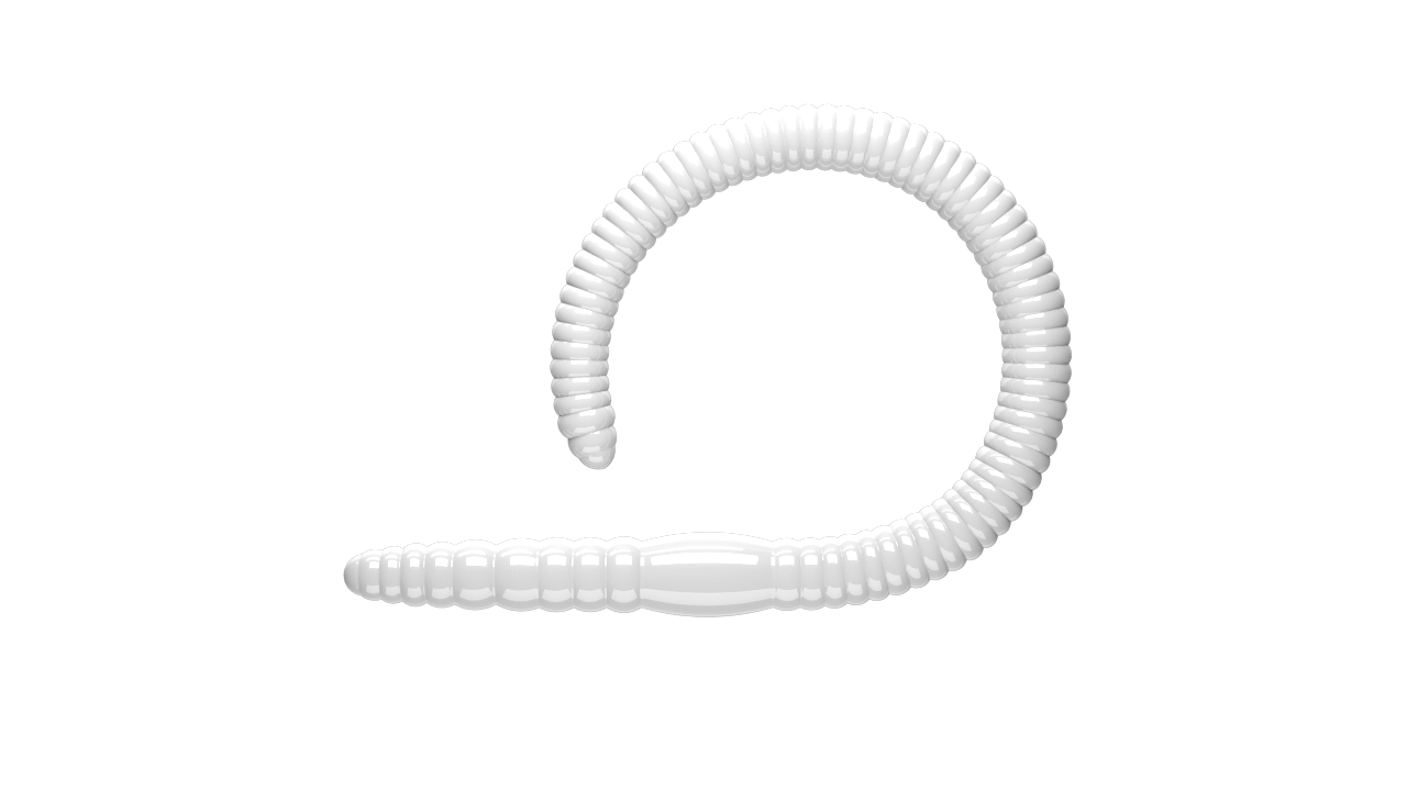 10 Stück Libra Lures Flex Worm 001 white in 95mm (Cheese)