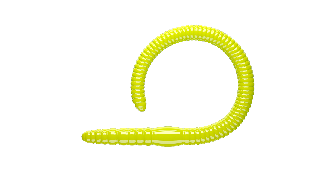 10 Stück Libra Lures Flex Worm 006 Hot Yellow in 95mm (Cheese)