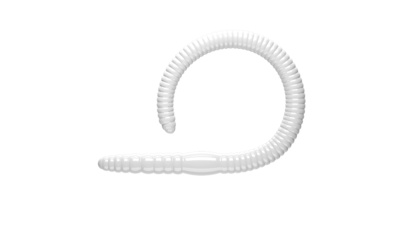 10 Stück Libra Lures Flex Worm 004 Silver Pearl in 95mm (Cheese)