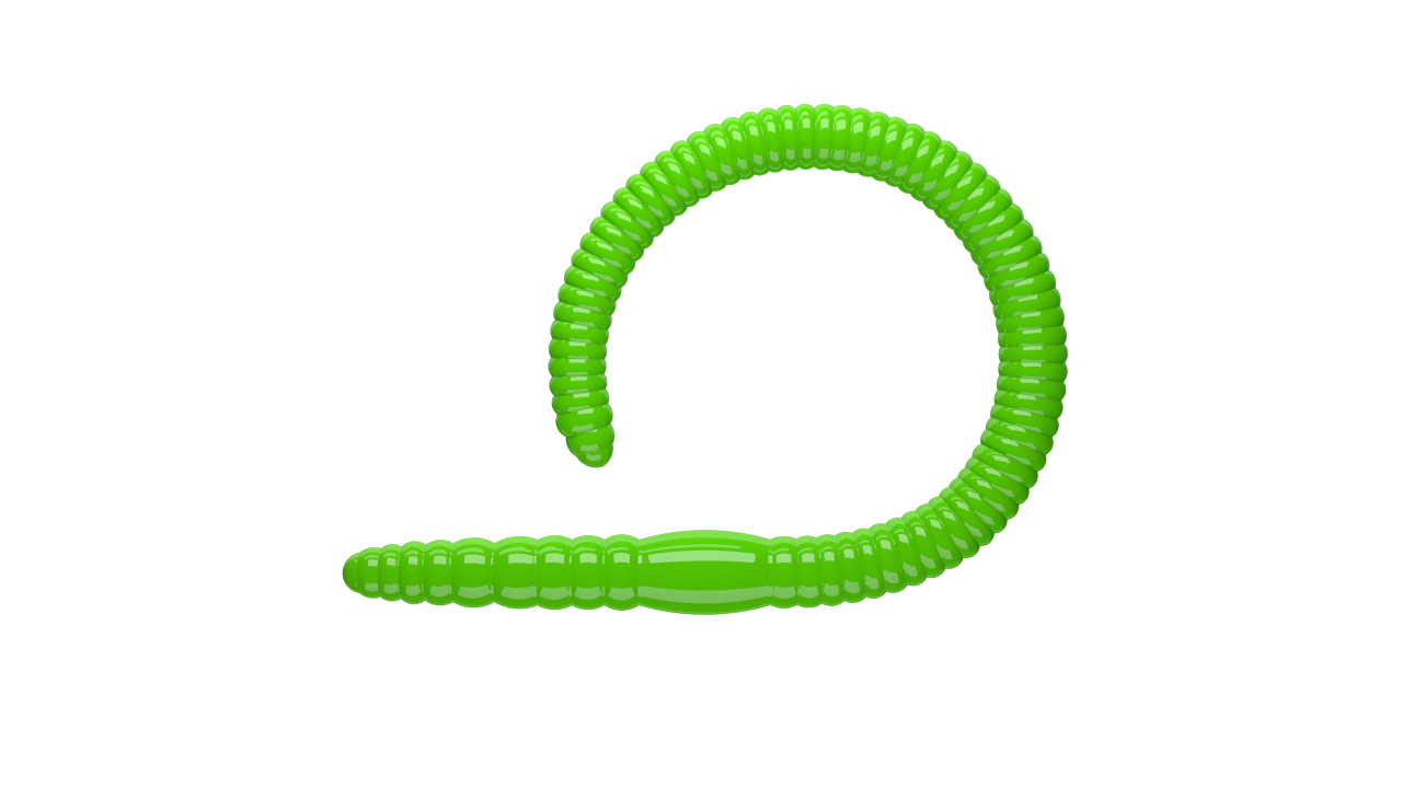 10 Stück Libra Lures Flex Worm 026 Hot Green in 95mm (Cheese)