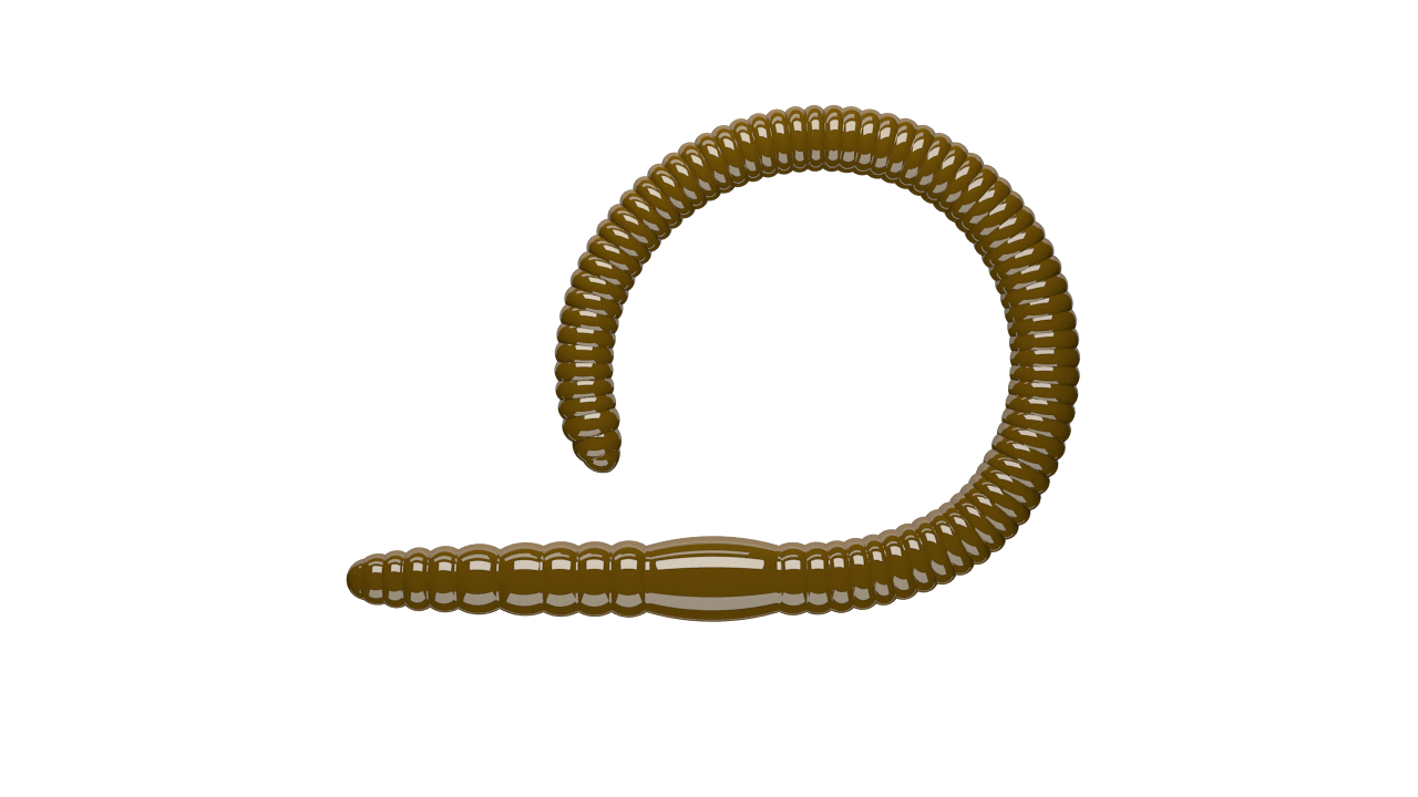 10 Stück Libra Lures Flex Worm 038 Brown in 95mm (Cheese)