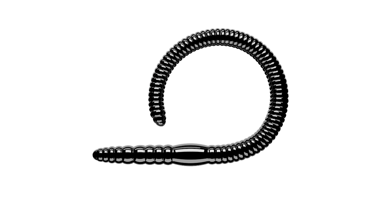 10 Stück Libra Lures Flex Worm 040 Black in 95mm (Cheese)