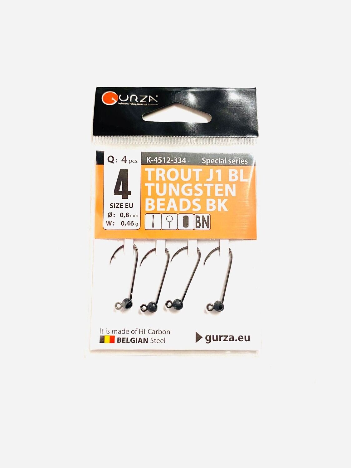 Gurza Trout Tungstenhaken #4 (black) 0,8mm / 0,46g