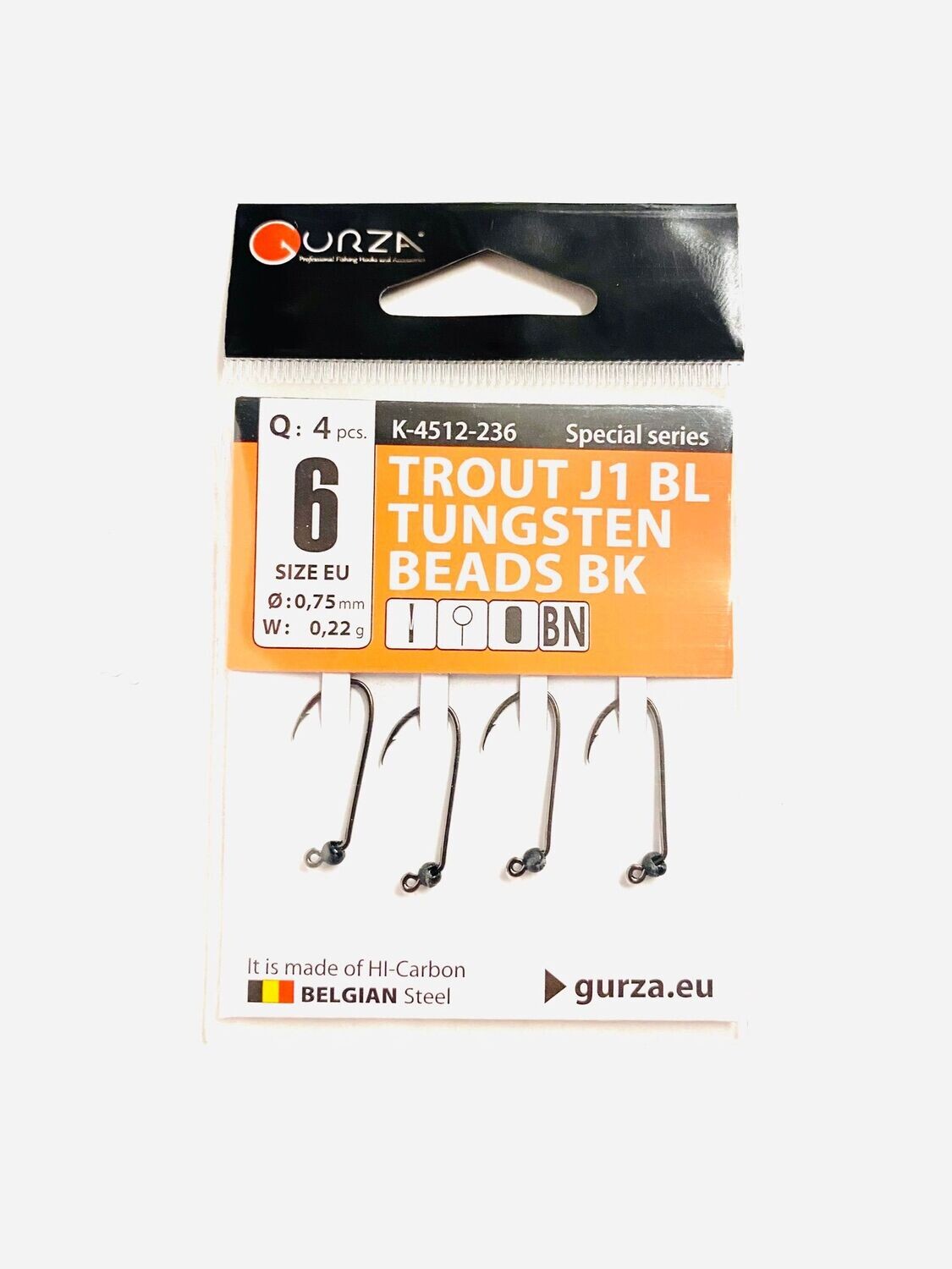 Gurza Trout Tungstenhaken #6 (black) 0,75mm / 0,22g