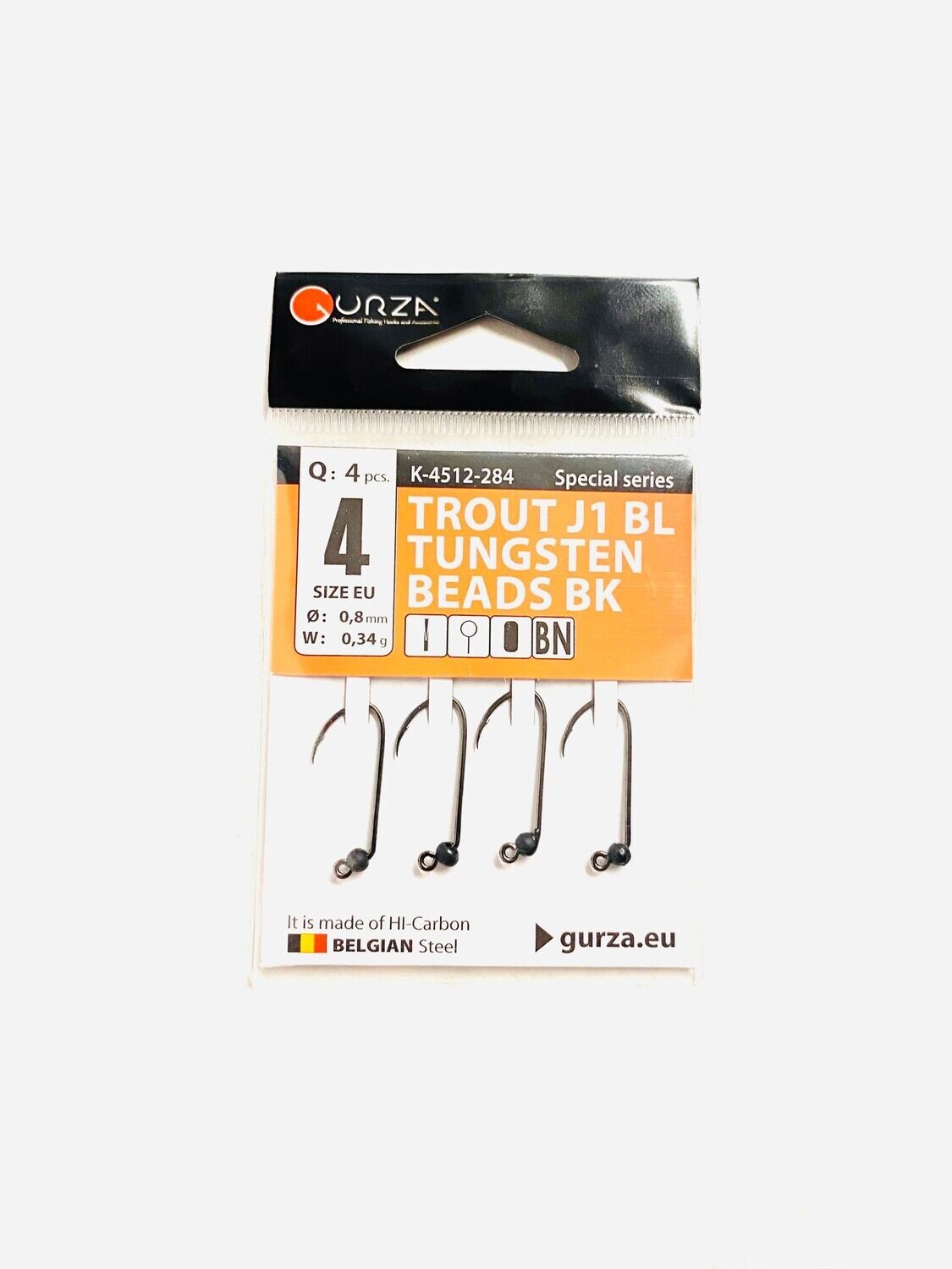 Gurza Trout Tungstenhaken  #4 (black) 0,8mm / 0,34g