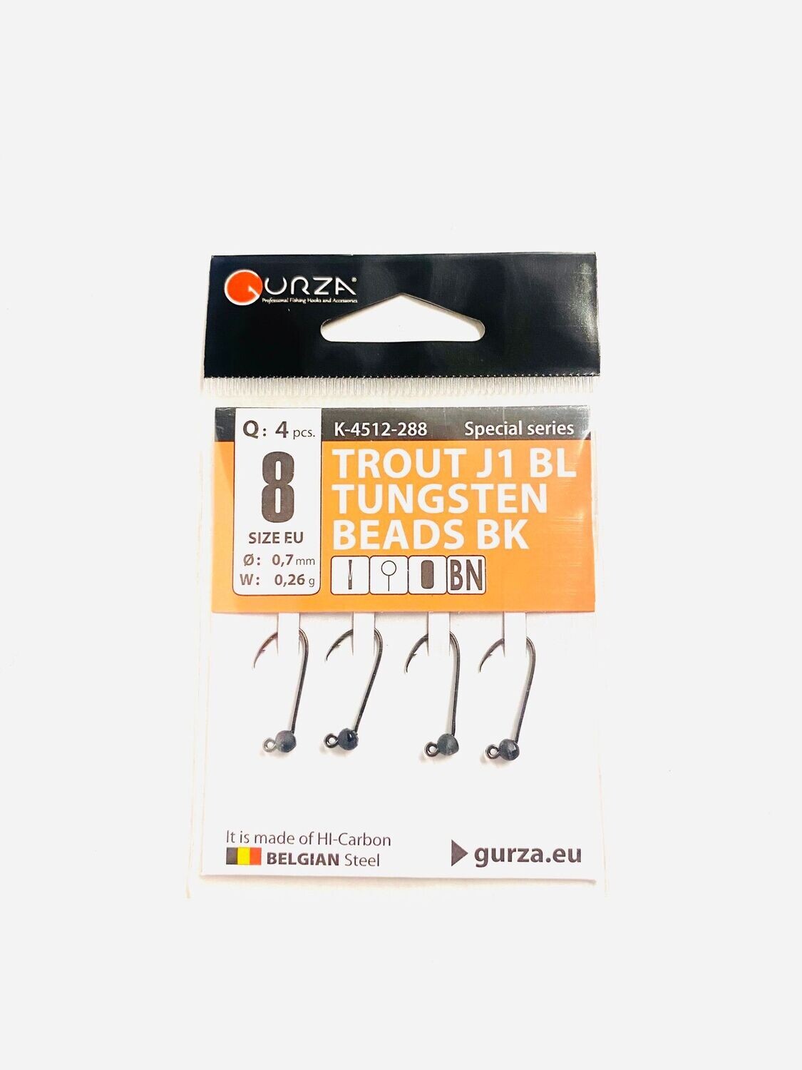 Gurza Trout Tungstenhaken #8 (black) 0,7mm / 0,26g