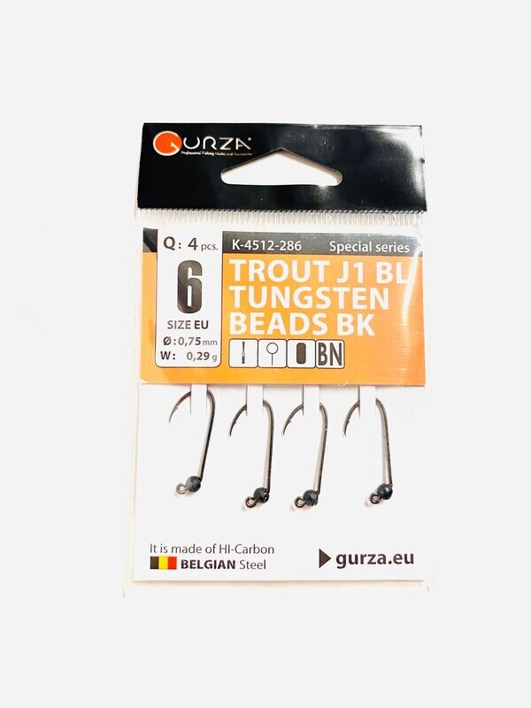 Gurza Trout Tungstenhaken #6 (black) 0,75mm / 0,29g