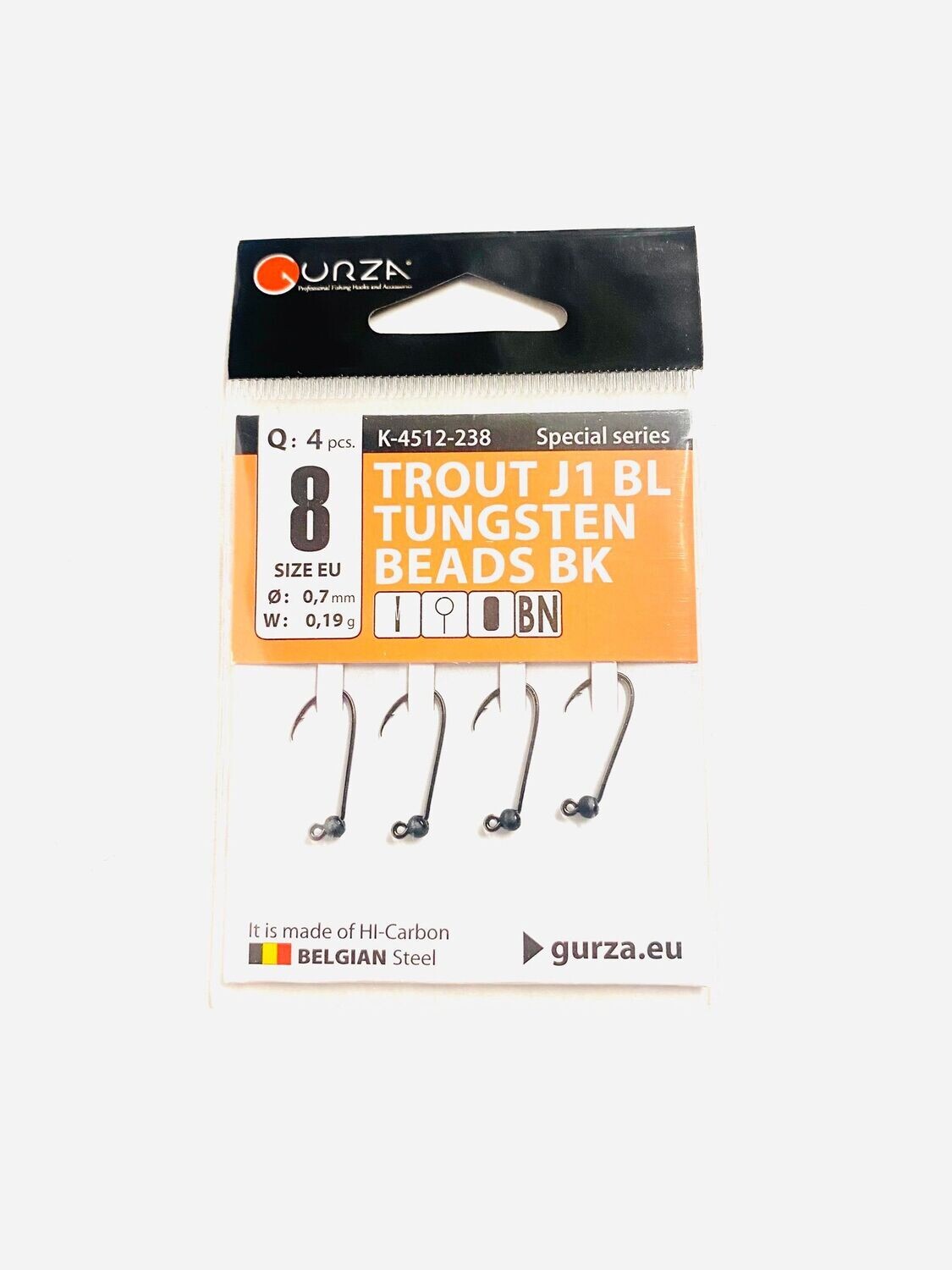 Gurza Trout Tungstenhaken #8 (black) 0,7mm / 0,19g