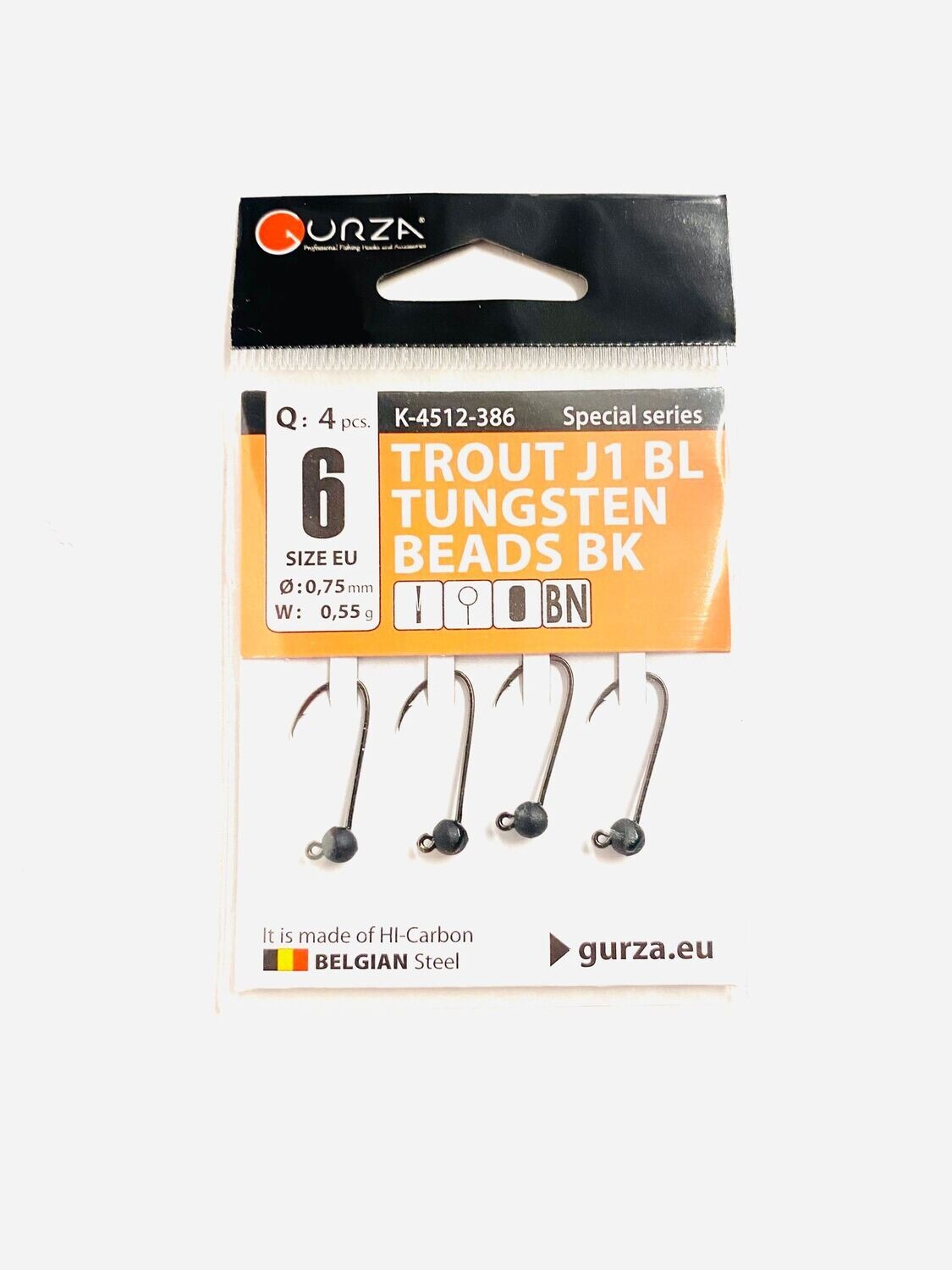Gurza Trout Tungstenhaken #6 (black) 0,75mm / 0,55g